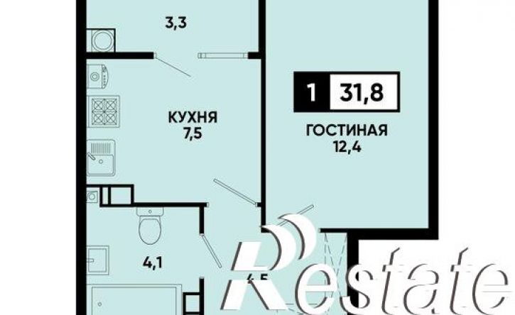 1-комн квартира в новом доме улица Андрея Голуба, 12 к6,  д. 12 к6